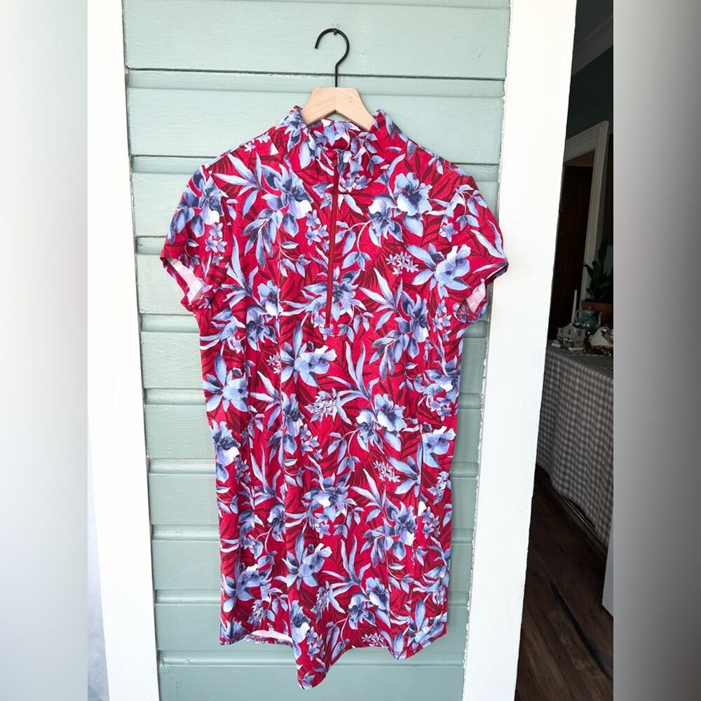 Tommy bahama Aubrey dress red blue floral size large - Picture 2 of 9